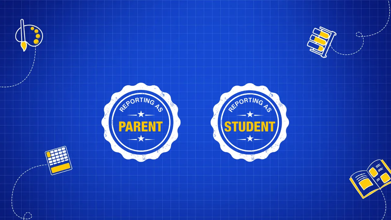 Back To Campus Aura Agreement microsite asking the visitor to choose parent or student
